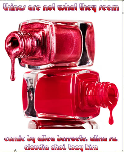 An image from Human Bias Graphic Novels developed for Baird's spring 2018 new media course.